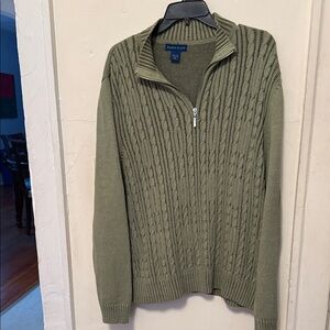 Karen Scott Men's Green Zip-Up Sweater
